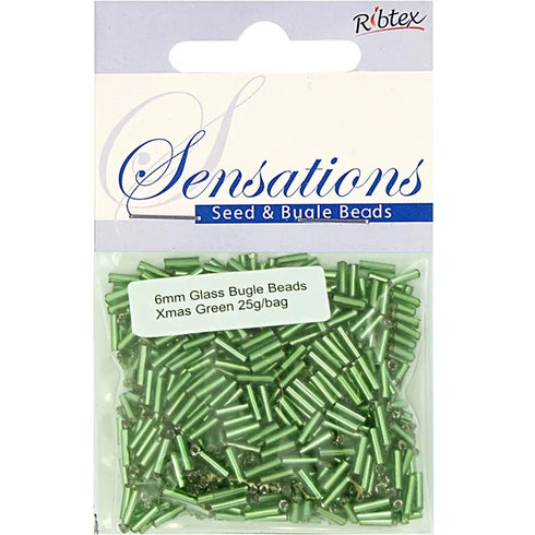 6mm Glass Bugle Beads (available in 8 colours)