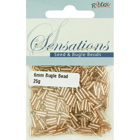6mm Glass Bugle Beads (available in 8 colours)