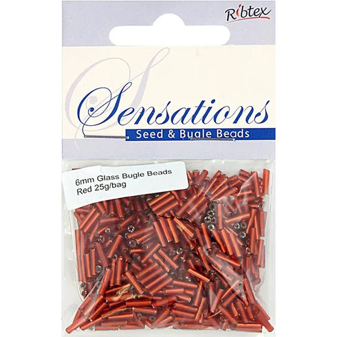 6mm Glass Bugle Beads (available in 8 colours)