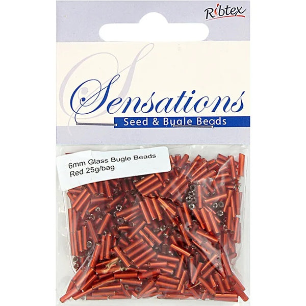 6mm Glass Bugle Beads (available in 8 colours)