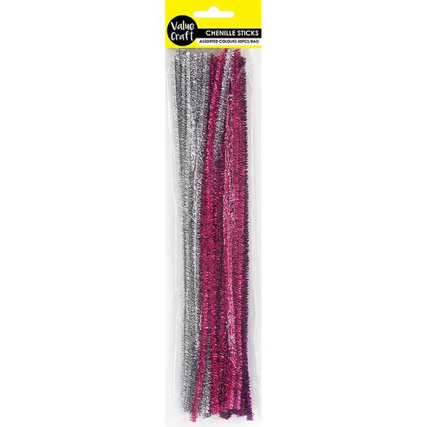 6mm Glitter Craft Chenille Sticks