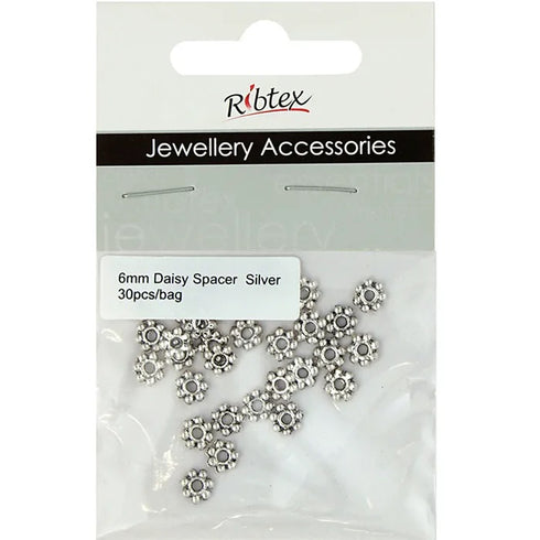 6mm Metal Alloy Daisy Spacer Beads