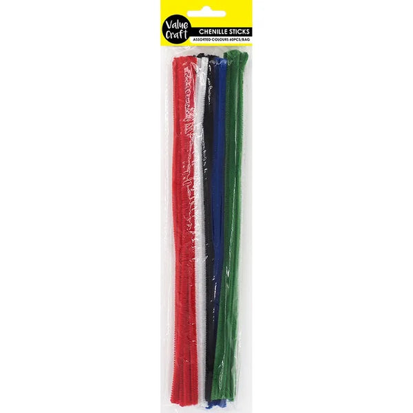 6mm Multicolours Blues Chenille Sticks