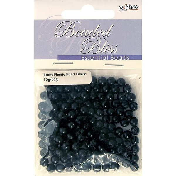6mm Plastic Pearl Beads (available in 3 colours)