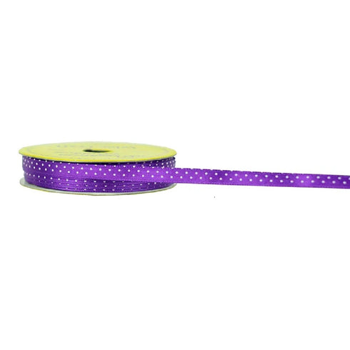 6mm Purple Satin with Spots Ribbon