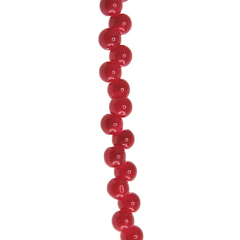 6mm Red Colour Frosted Matagami Strung Beads