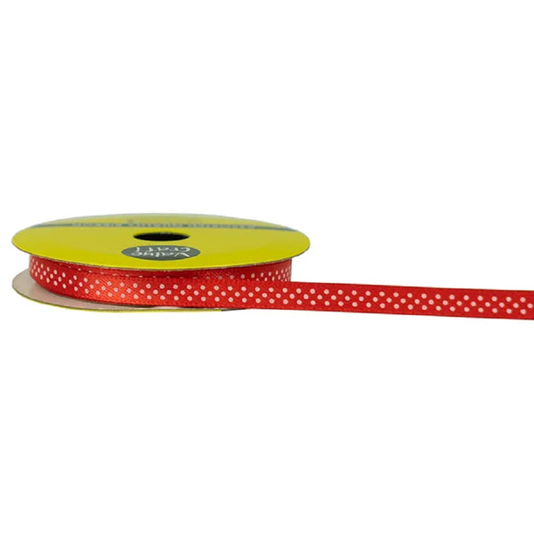 6mm Red Satin with Spots Ribbon