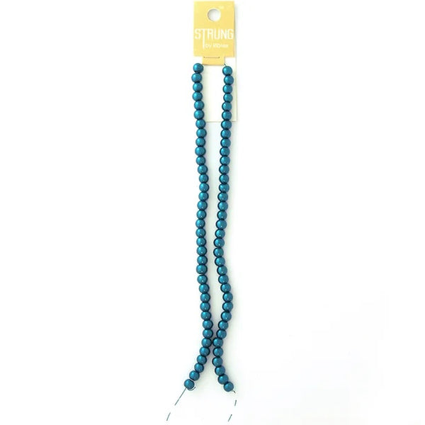 6mm Round Glass Pearls Strung Beads (available in 7 colours)