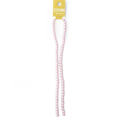 6mm Round Glass Pearls Strung Beads (available in 7 colours)