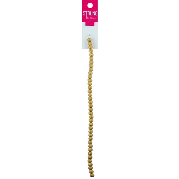 6mm Round Glitter Ball Strung Beads