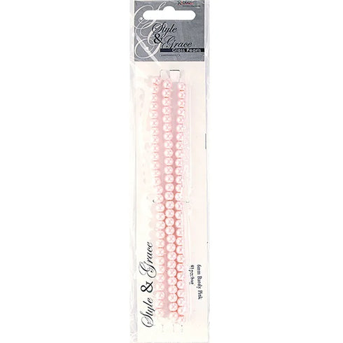 6mm Round Glass Pearl Beads (available in 7 colours)