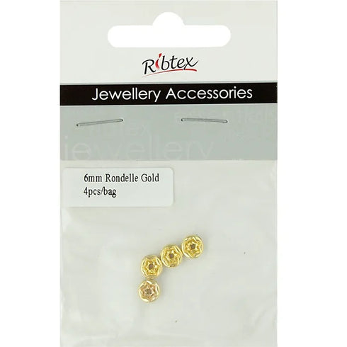 6mm Round Rondelle with Diamante Spacers (available in 2 colours)