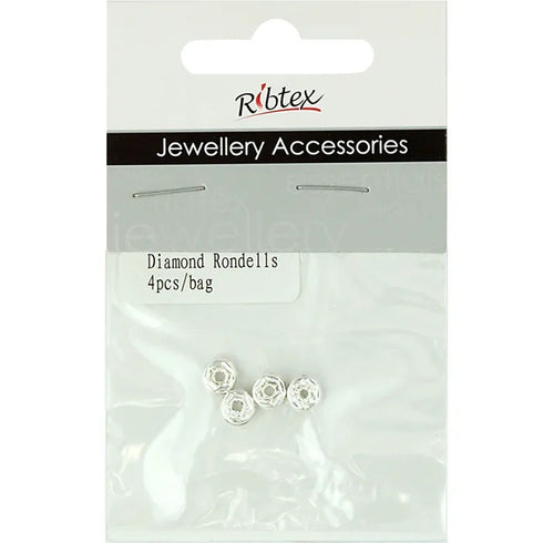 6mm Round Rondelle with Diamante Spacers (available in 2 colours)