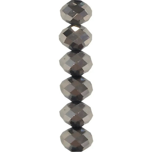 6mm Squashed Facet Crystal Beads (available in 5 colours)