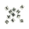 6mm White Colour Cube Alphabet Beads