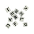 6mm White Colour Cube Alphabet Beads