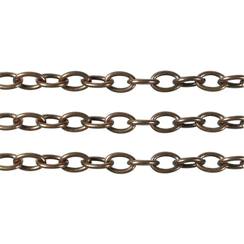 6mm x 3mm Metal Alloy Straight Oval Link Chain
