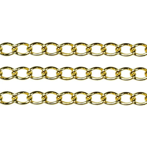 6mm x 4mm Metal Alloy Twisted Oval Link Chain (available in 5 colours)