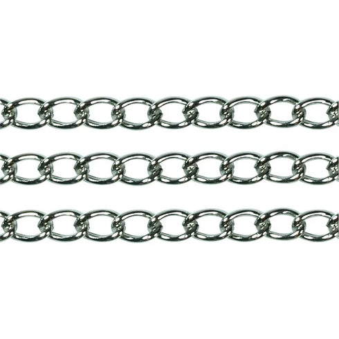 6mm x 4mm Metal Alloy Twisted Oval Link Chain (available in 5 colours)