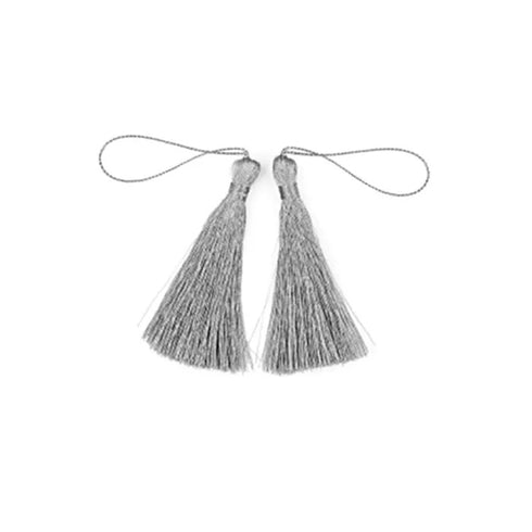 70mm Metallic Silver Craft Tassels