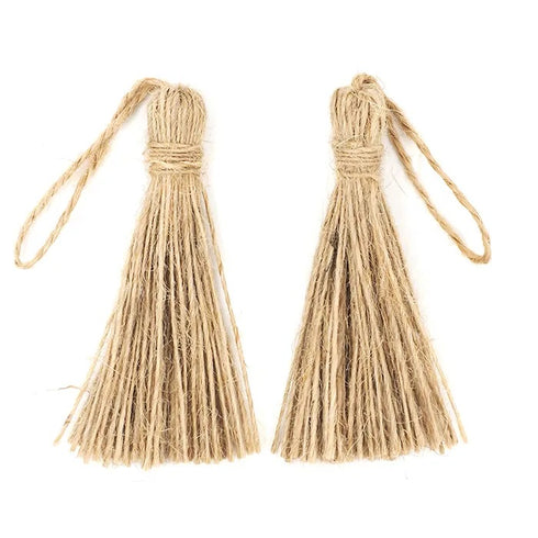 70mm Natural Jute Craft Tassels