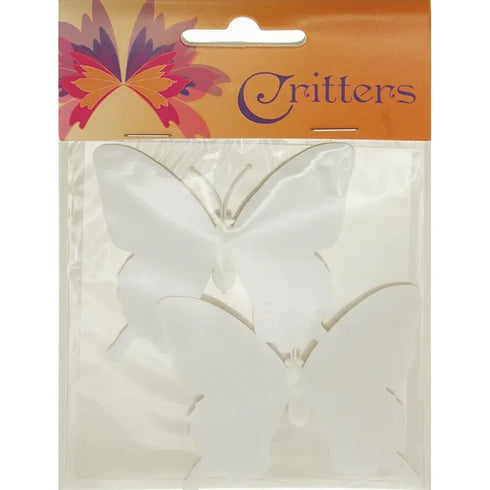 7cm DIY Plastic White Butterflies