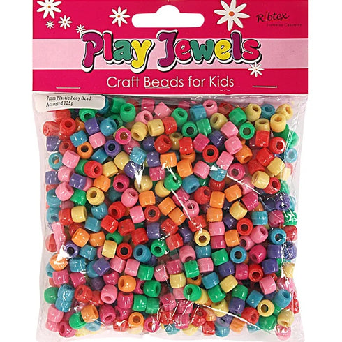 7mm Plastic Pony Beads