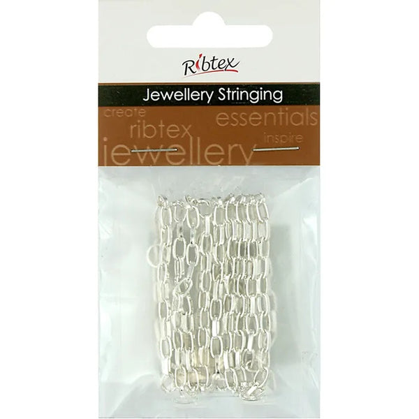 7mm x 4mm Bright Silver Colour Straight Oval Link Chain