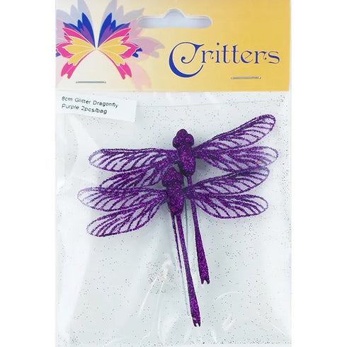 8cm Glitter Dragonfly (available in 2 colours)