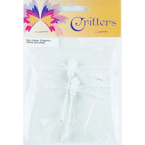 8cm Glitter Dragonfly (available in 2 colours)