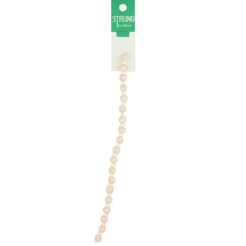 8mm Cream AB Colour Round Facet Strung Beads