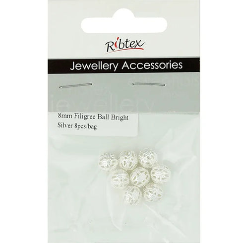 8mm Metal Alloy Filigree Ball Spacers