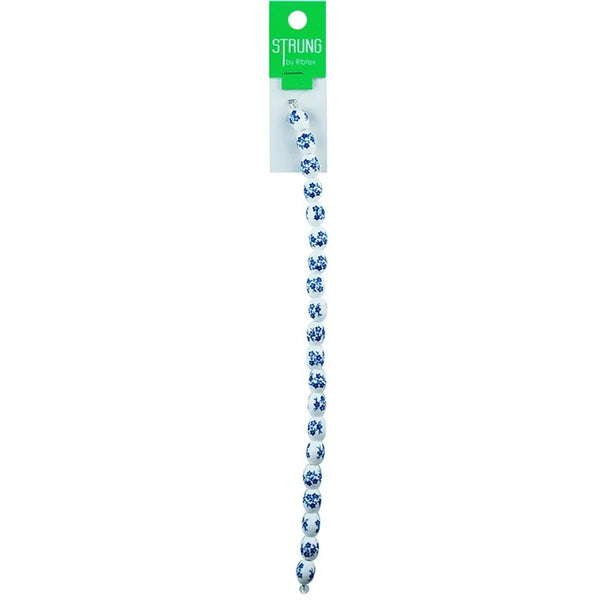 8mm Oval Porcelain Strung Beads