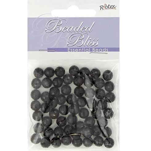 8mm Plastic Round Faceted Beads