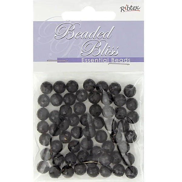 8mm Plastic Round Faceted Beads