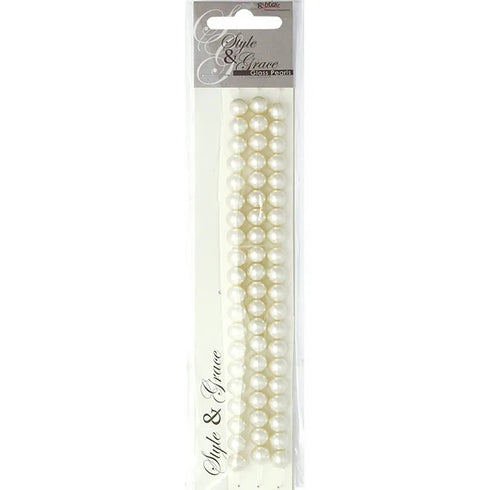 8mm Round Glass Pearl Beads (available in 7 colours)