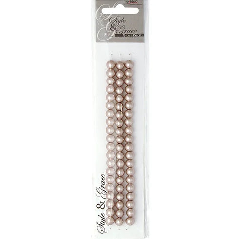 8mm Round Glass Pearl Beads (available in 7 colours)