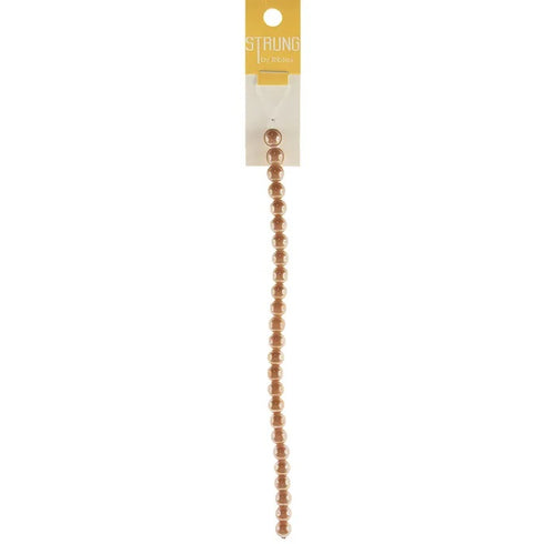 8mm Round Glass Pearl Look Strung Beads