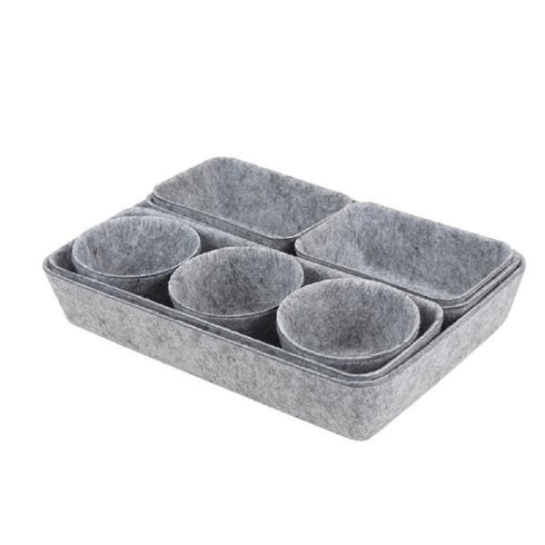 8pcs Stylish Light Grey Felt Storage Set