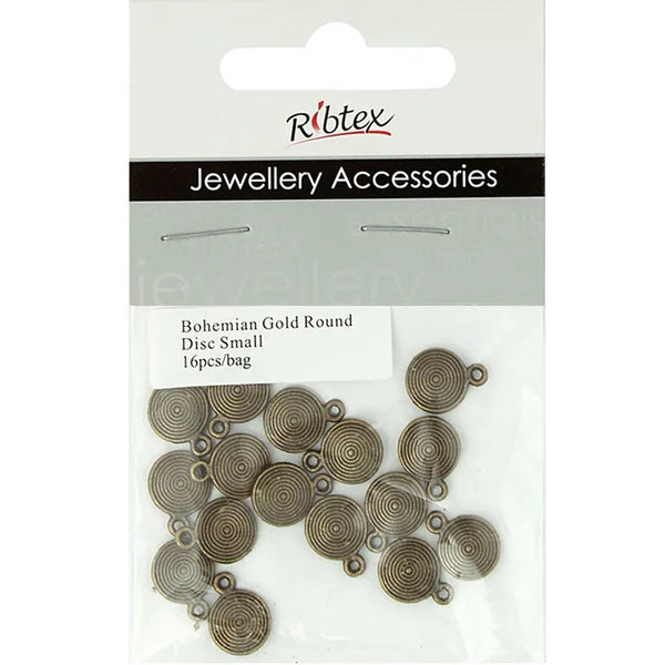 9mm Metal Alloy Round Disc Charms