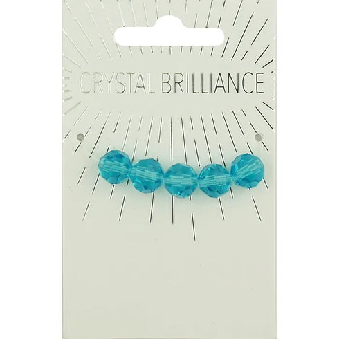 9mm Round Faceted Crystal Beads (available in 4 colours)