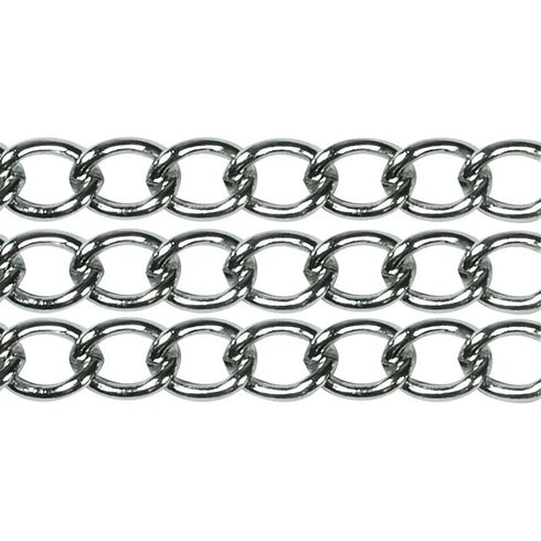 9mm x 6mm Metal Alloy Twisted Oval Link Chain (available in 6 colours)