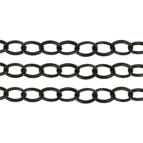 9mm x 6mm Metal Alloy Twisted Oval Link Chain (available in 6 colours)