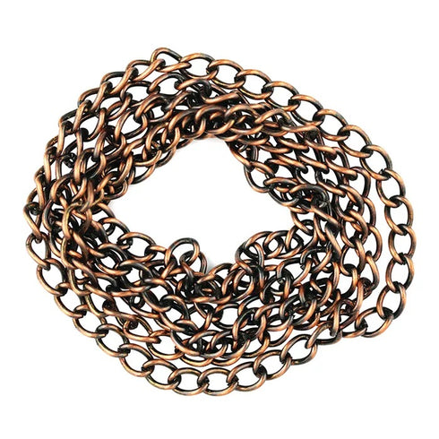 9mm x 6mm Metal Alloy Twisted Oval Link Chain (available in 6 colours)