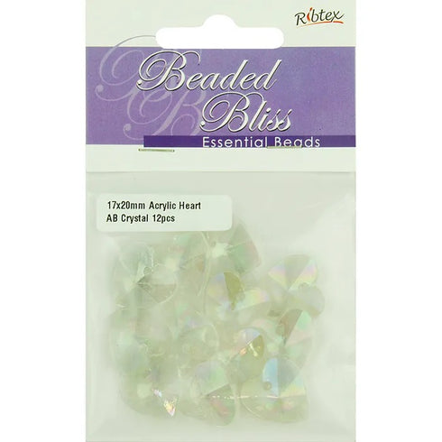 Acrylic Crystal AB Heart Shape Beads