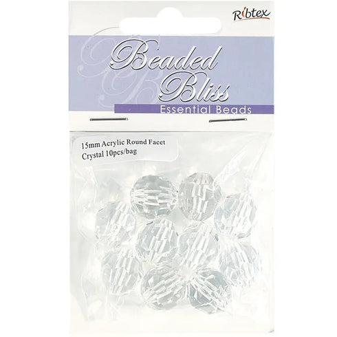 Acrylic Faceted Round Shape Beads (available in 2 sizes)