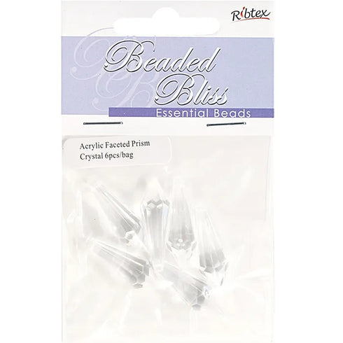 Acrylic Faceted  Prism Shape Beads