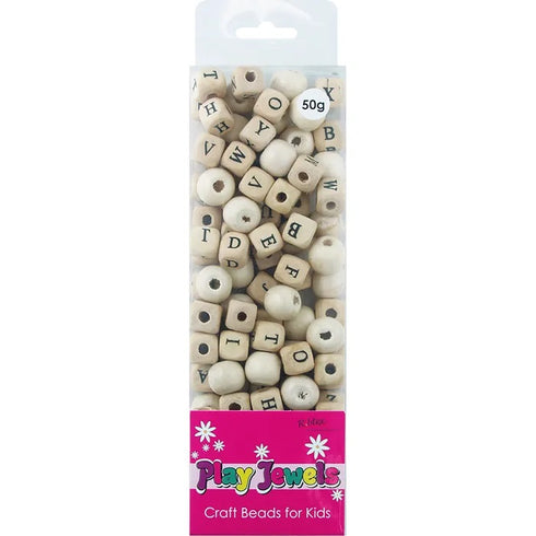 Alphabet & Round Blister Pack Wood Beads