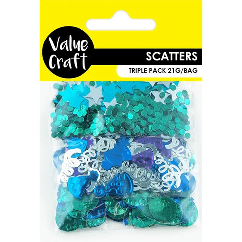 Assorted Blue Triple Pack Scatters