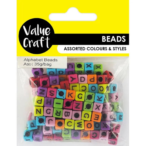 Assorted Bright Colours Alphabet Beads